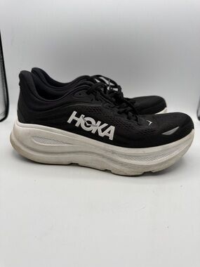Hoka Bondi 9 Women's 9B Black Running Sneakers with White Midsole S6